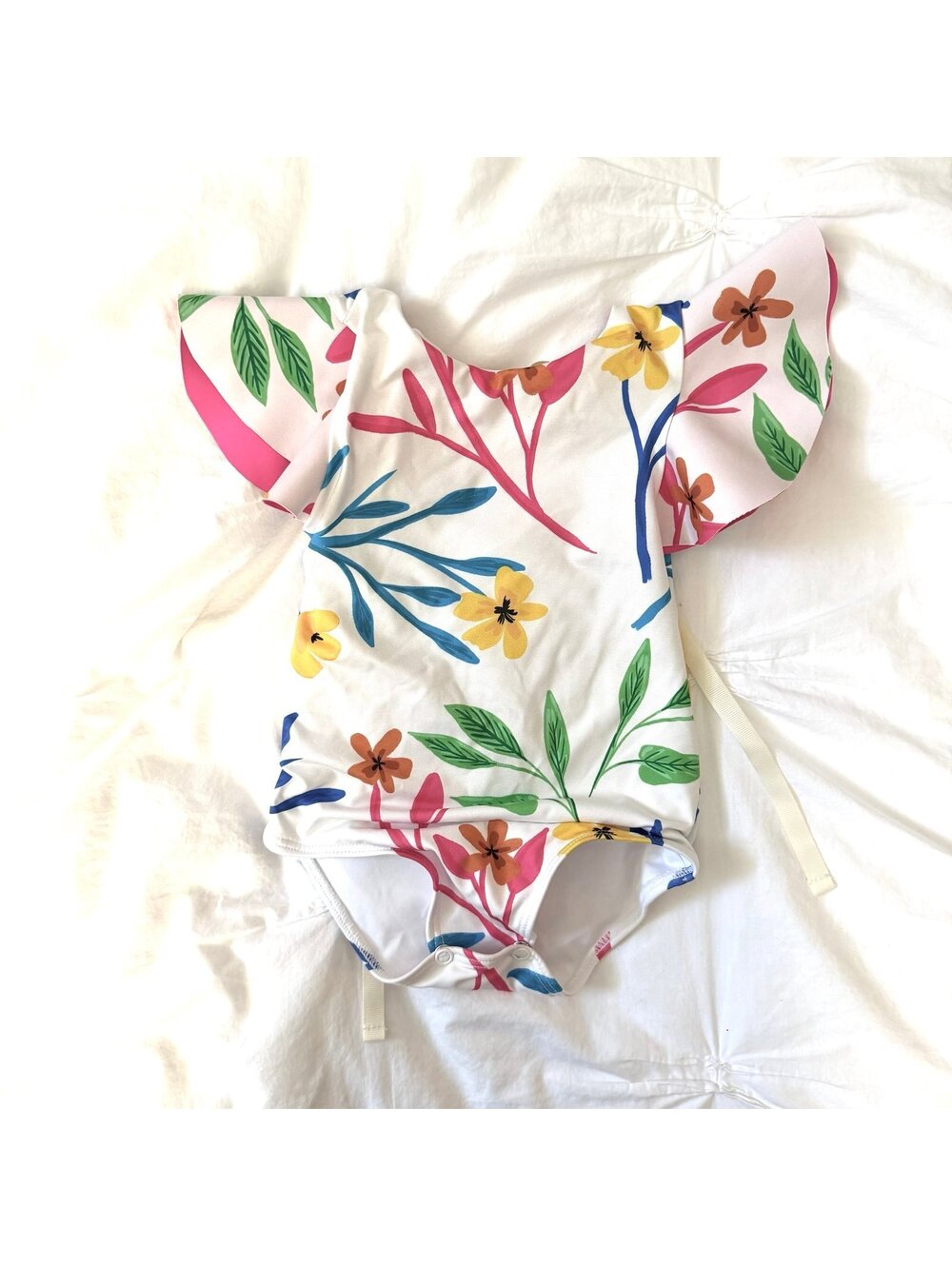 Pepita & Me White Floral Bathing Suit